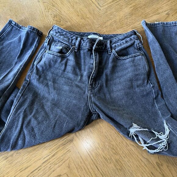 Pacsun Jeans Women's Size 26 Black Stone Wash Denim Mom Jean Mid Rise Pockets - Picture 2 of 9